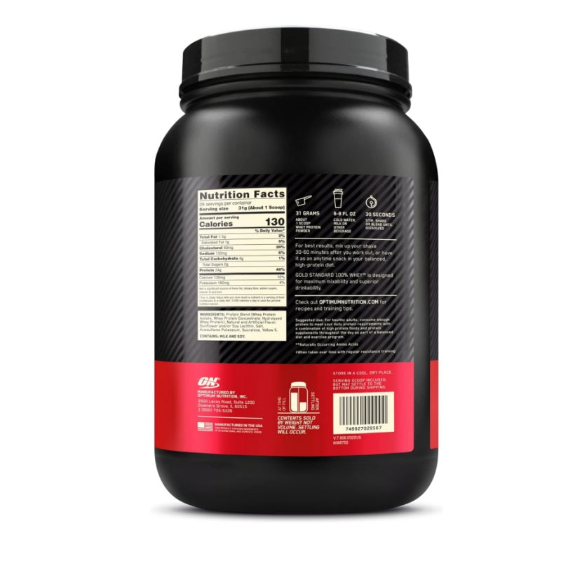 Optimum Nutrition Gold Standard 100% Whey Protein Powder, Banana Cream, 2 Pound