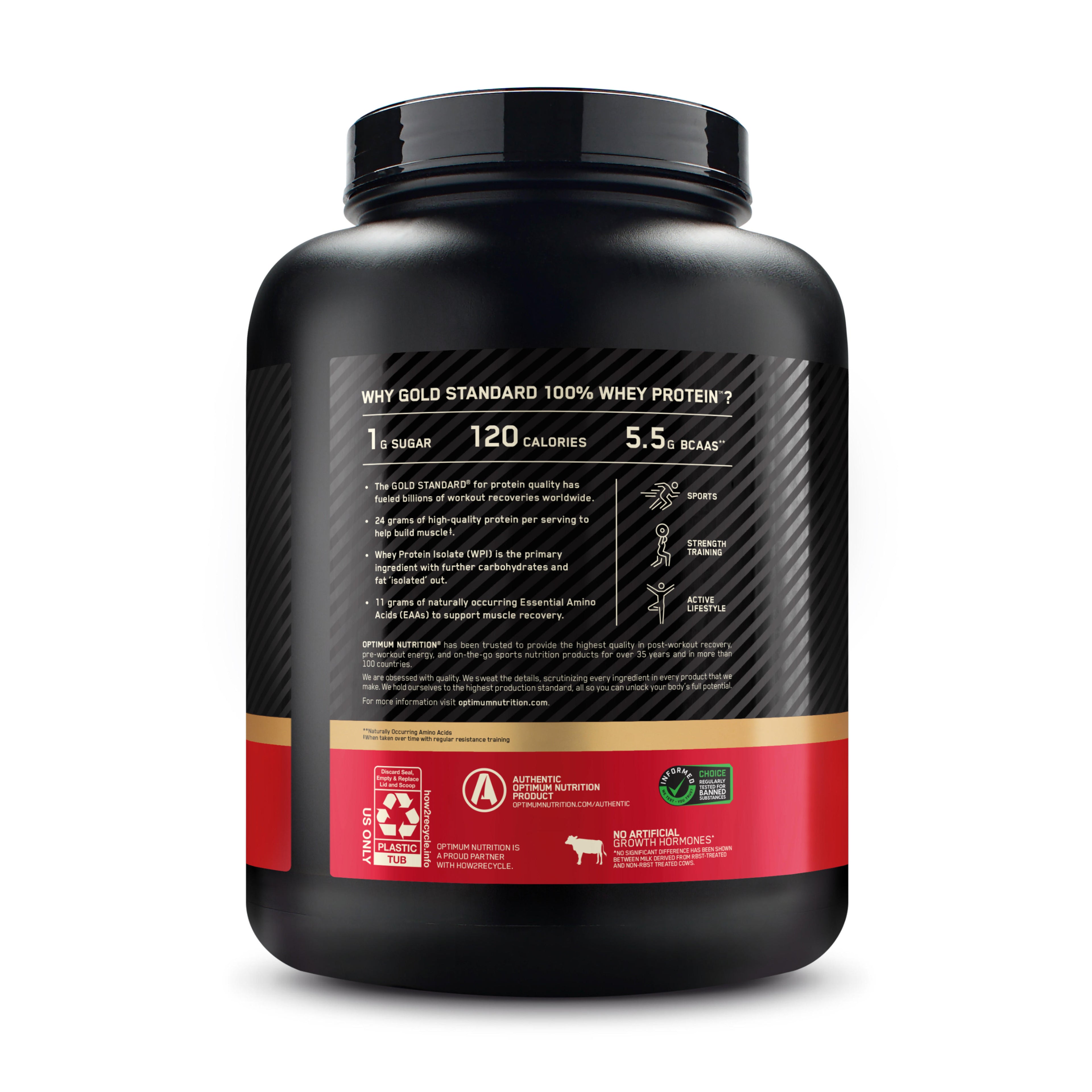 Optimum Nutrition Gold Standard 100% Whey Protein Powder, Double Rich Chocolate, 5 Pound