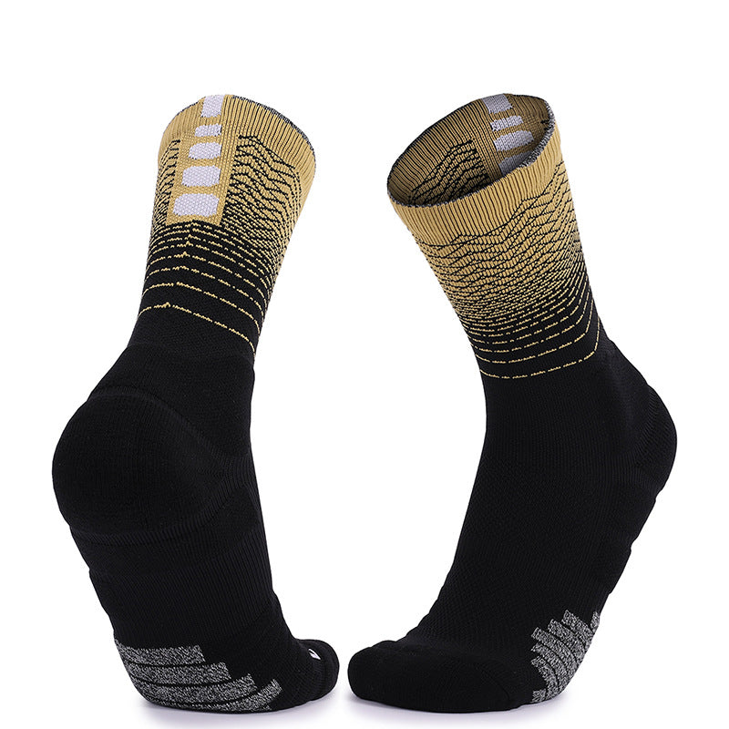 Elite High-Top Basketball Socks – Thick Cushioned Terry Sole, Anti-Slip Performance Crew Socks