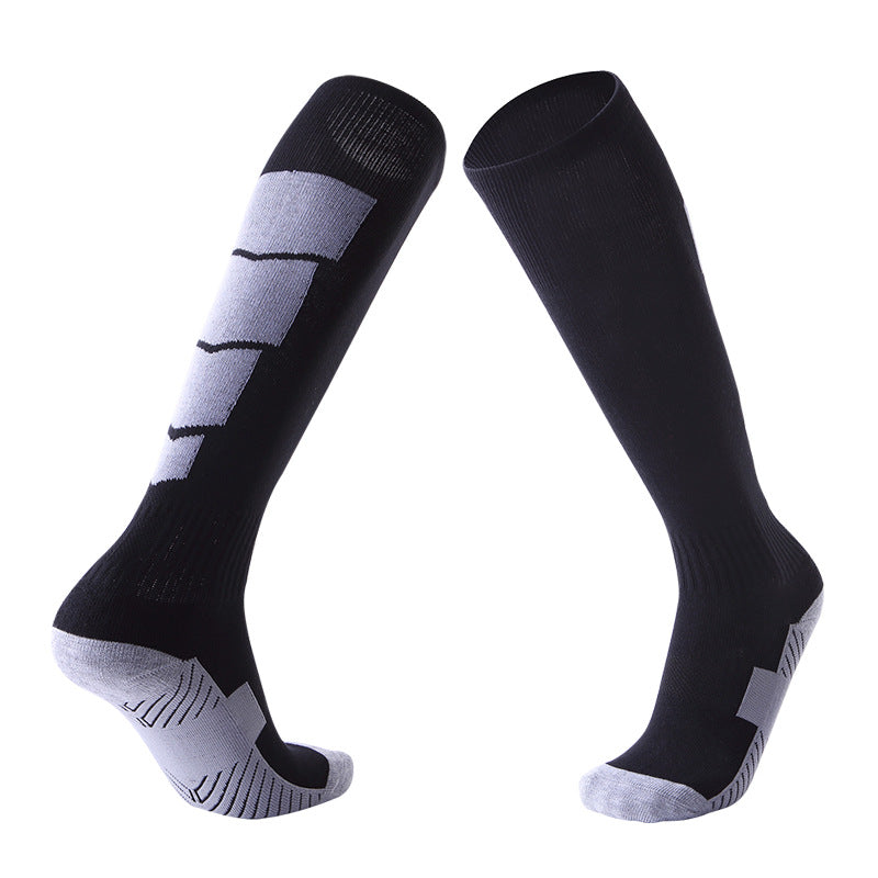 Professional Over-The-Knee Soccer Socks – Thick Cushioned, Sweat-Wicking, Anti-Slip & Shock-Absorbing Football Socks for Adults