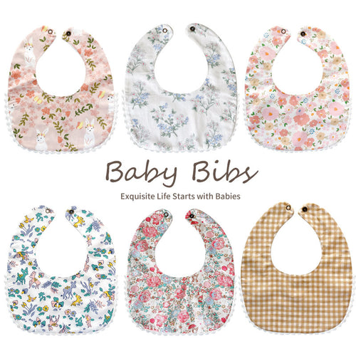 Baby Cotton Bibs 3-Pack: Soft Absorbent Drool Bibs for Infants & Toddlers