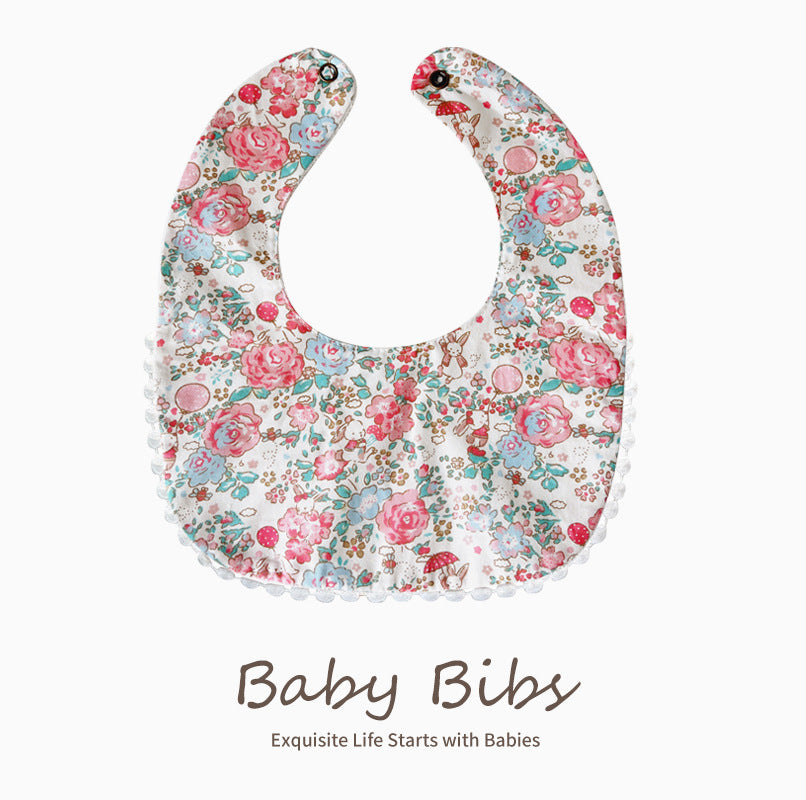 Baby Cotton Bibs 3-Pack: Soft Absorbent Drool Bibs for Infants & Toddlers