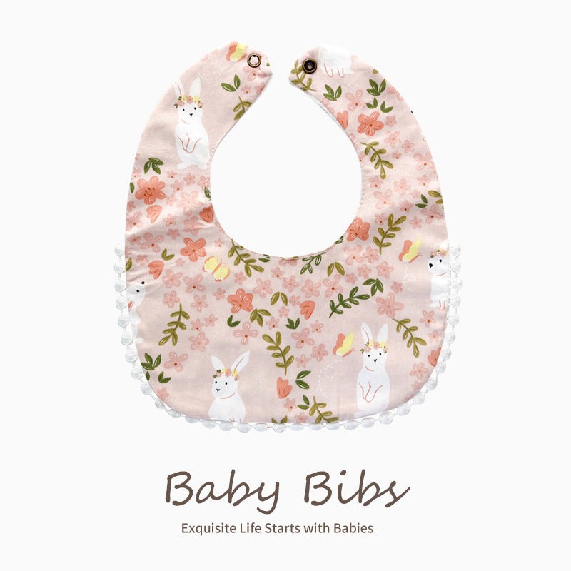 Baby Cotton Bibs 3-Pack: Soft Absorbent Drool Bibs for Infants & Toddlers
