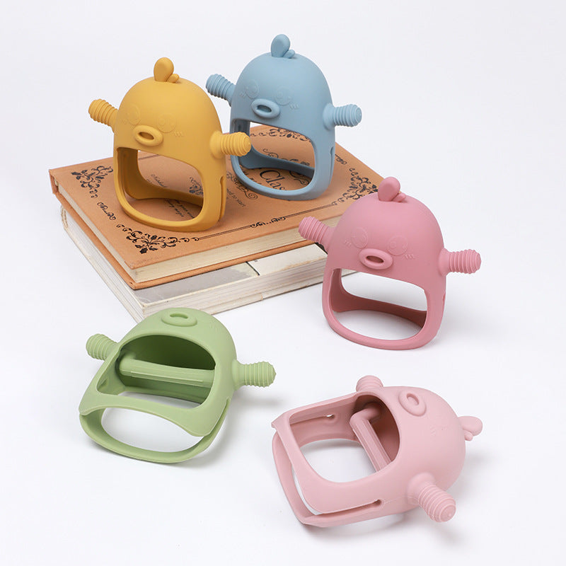 Baby Silicone Teething Mitten – Food Grade Cute Duck Teether for Infants, Soft Chew Toy for Teething Relief