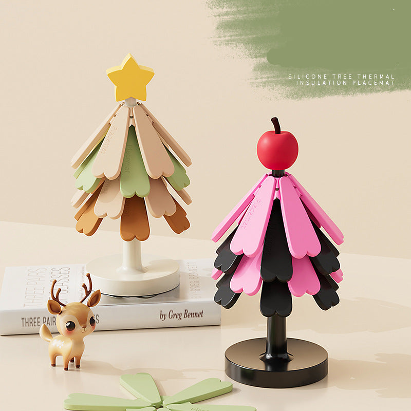 Christmas Tree Silicone Trivet – Creative Heat-Resistant Table Mat for Hot Pots & Dishes