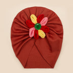 Baby Girls Turbans Headband Cap With Disc Flower Newborn Infant Toddlers Beanies Caps Hat