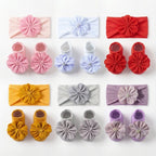 Baby Flower Headband & Socks Set – Soft Floral Newborn Hair Band and Baby Socks 2-Piece Outfit