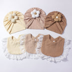 Baby Hat & Bib Set – Cute Floral Infant Beanie and Drool Bib 2-Piece Outfit for Newborns & Toddlers