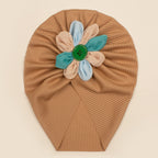 Baby Girls Turbans Headband Cap With Disc Flower Newborn Infant Toddlers Beanies Caps Hat