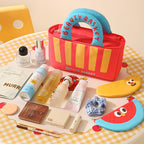 Cute Cartoon Makeup Bag Set – 3-Piece Large Capacity Portable Cosmetic & Toiletry Organizer with Handle