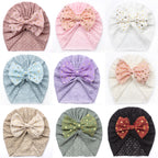 Baby Girl Bow Hat – Soft Pink Newborn Beanie with Polka Dot Bow Infant Cap