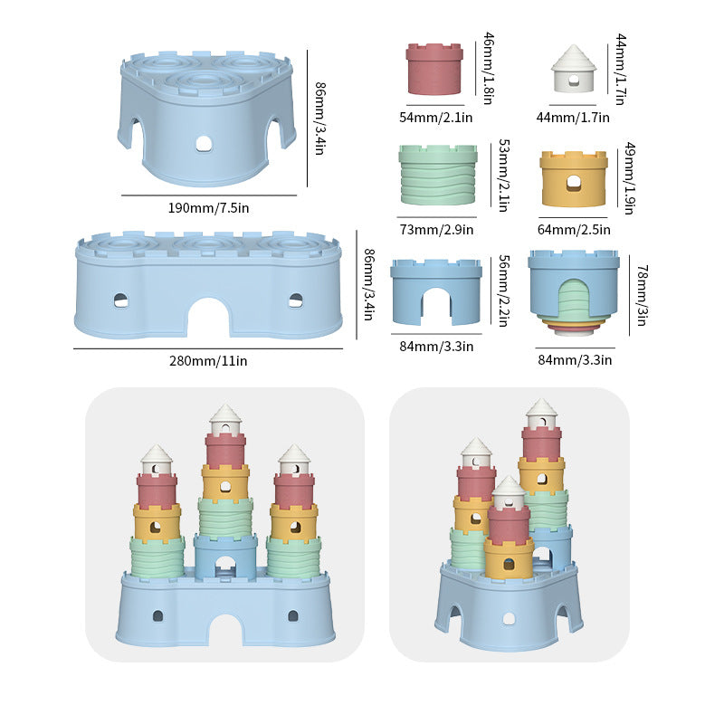 Color & Number Discovery Castle Blocks — Montessori-Inspired Stacking Toys for Toddlers 1-3 Years Old