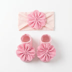 Baby Flower Headband & Socks Set – Soft Floral Newborn Hair Band and Baby Socks 2-Piece Outfit