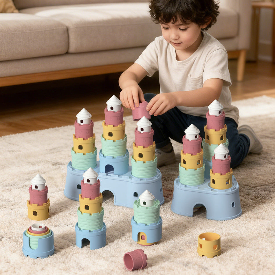 Color & Number Discovery Castle Blocks — Montessori-Inspired Stacking Toys for Toddlers 1-3 Years Old