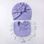 Baby Hat & Bib Set – Cute Floral Infant Beanie and Drool Bib 2-Piece Outfit for Newborns & Toddlers
