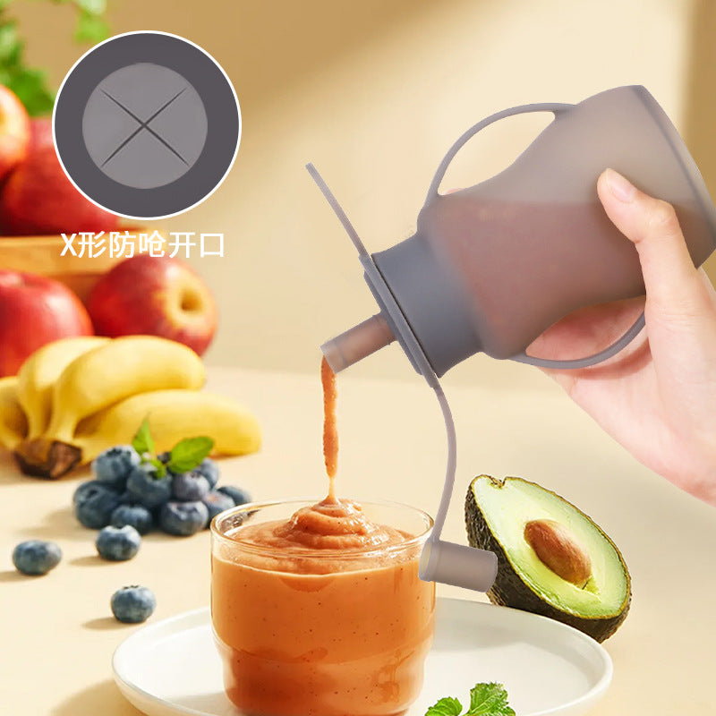 Safe & Easy Baby Feeding: X-Shape Anti-Choking Squeeze Bag for Homemade Purees, Jams & Snacks – Reusable Food Storage Pouch with Mess-Free Spout