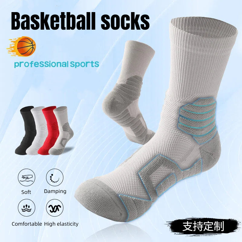 Elite Cushioned Basketball Crew Socks | Anti-Slip, Breathable, Sweat-Wicking