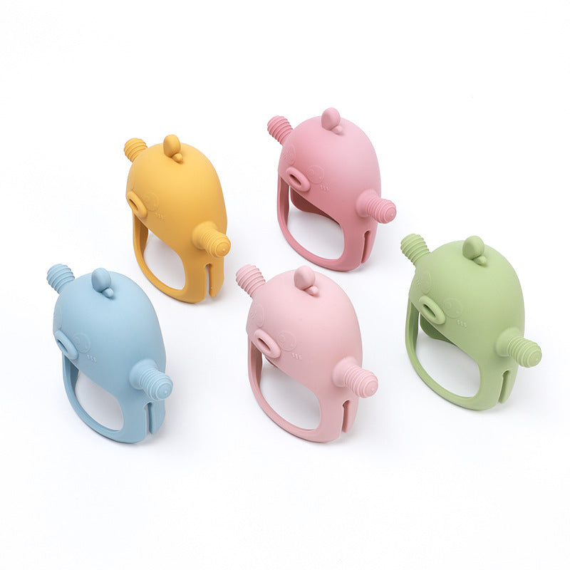 Baby Silicone Teething Mitten – Food Grade Cute Duck Teether for Infants, Soft Chew Toy for Teething Relief