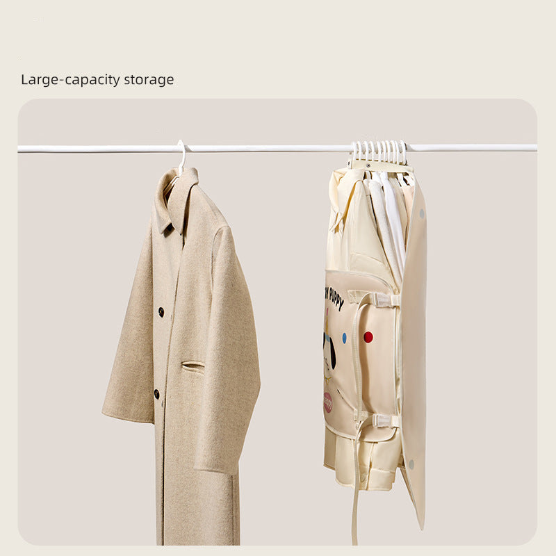 Hanging Space-Saving Garment Storage Bag with Compression Panel and Dust Cover