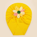 Baby Girls Turbans Headband Cap With Disc Flower Newborn Infant Toddlers Beanies Caps Hat