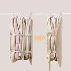 Hanging Space-Saving Garment Storage Bag with Compression Panel and Dust Cover