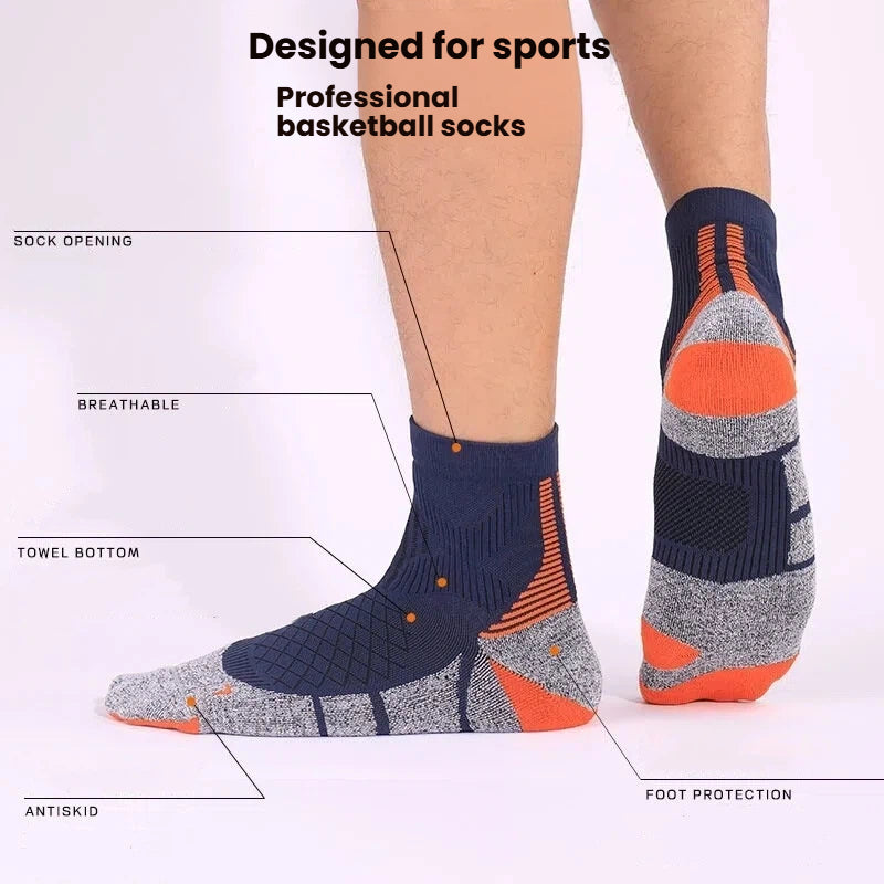 Performance Grip Socks for Men – Breathable, Anti-Slip Athletic Socks for Training, Running & Basketball