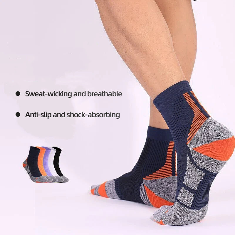 Performance Grip Socks for Men – Breathable, Anti-Slip Athletic Socks for Training, Running & Basketball