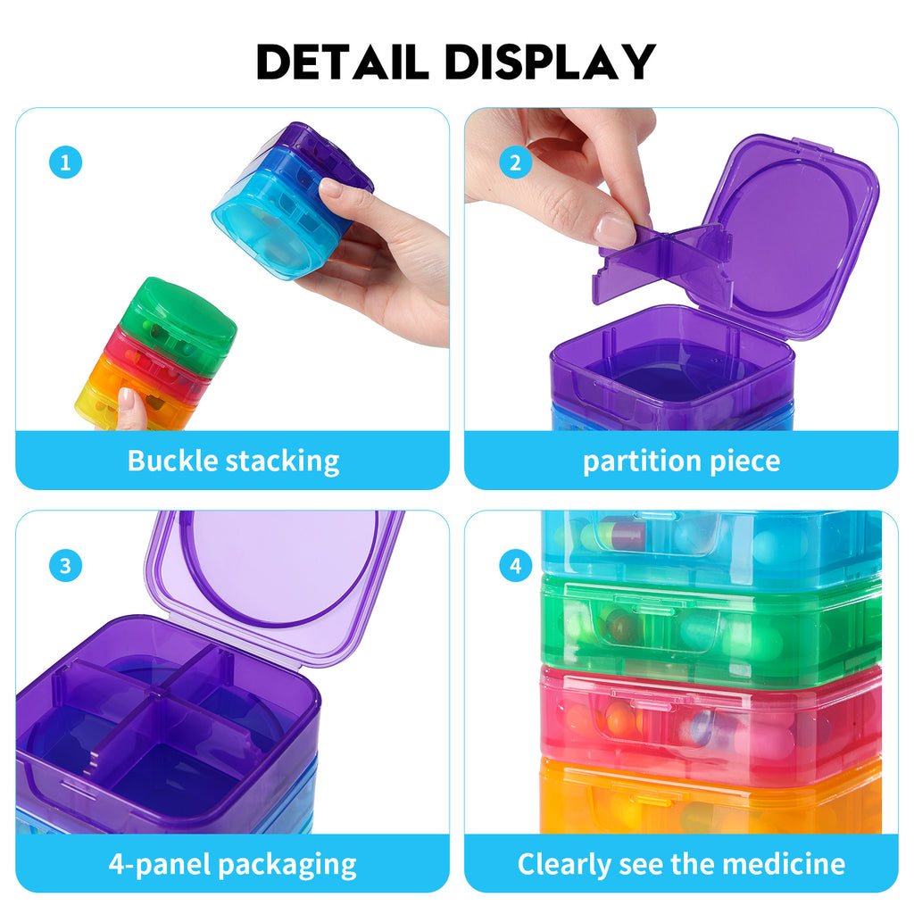7-Day Weekly Pill Organizer – Detachable Portable Pill Box for Travel & Daily Use