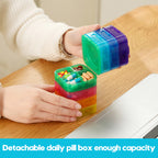7-Day Weekly Pill Organizer – Detachable Portable Pill Box for Travel & Daily Use