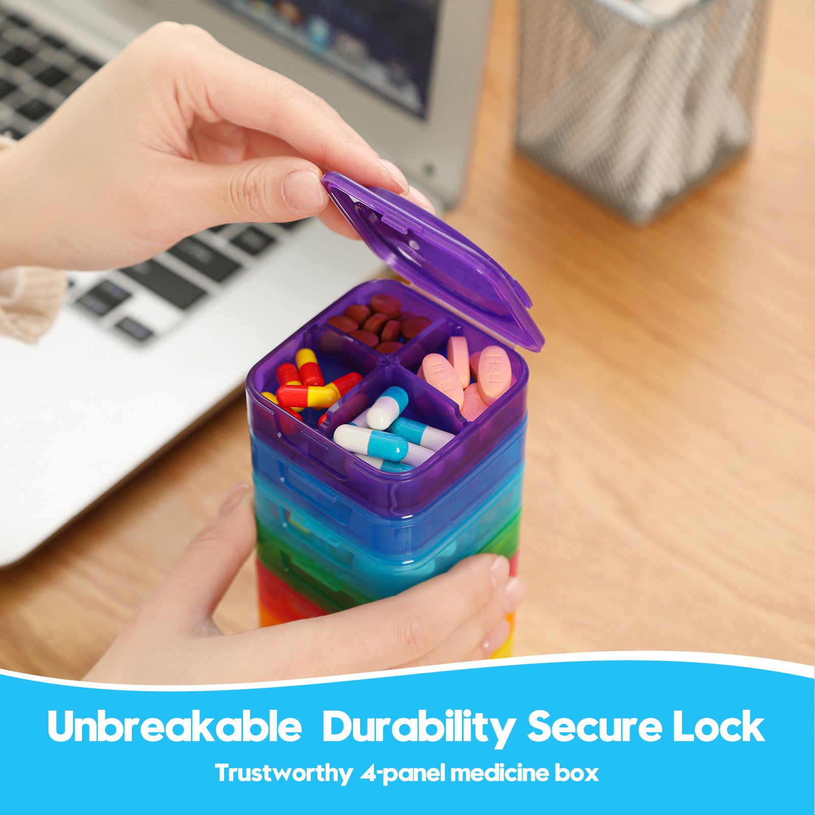 7-Day Weekly Pill Organizer – Detachable Portable Pill Box for Travel & Daily Use