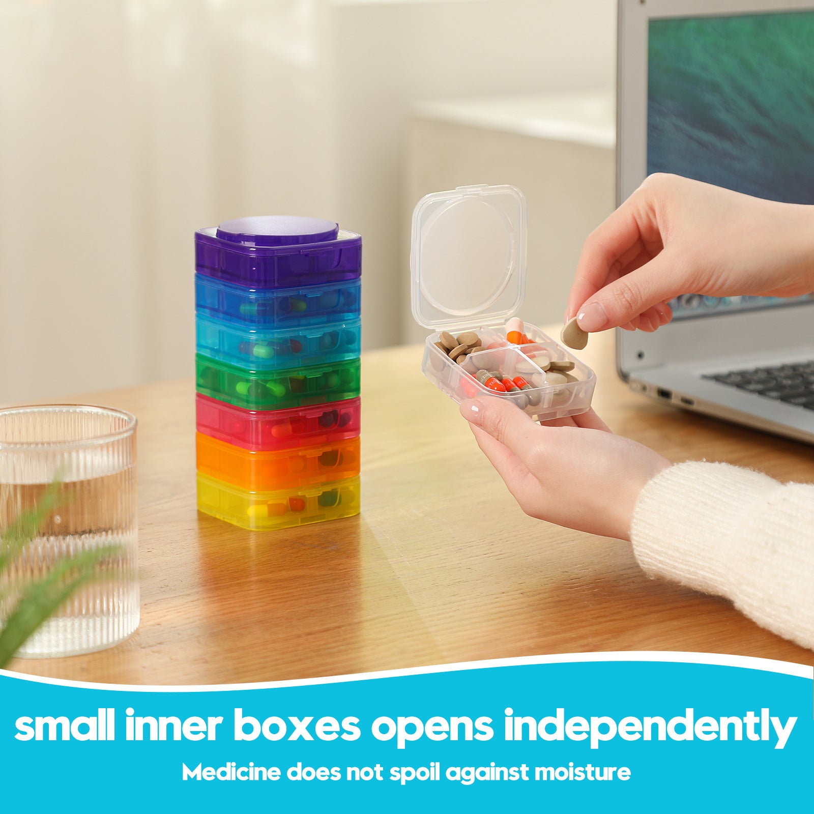 7-Day Weekly Pill Organizer – Detachable Portable Pill Box for Travel & Daily Use