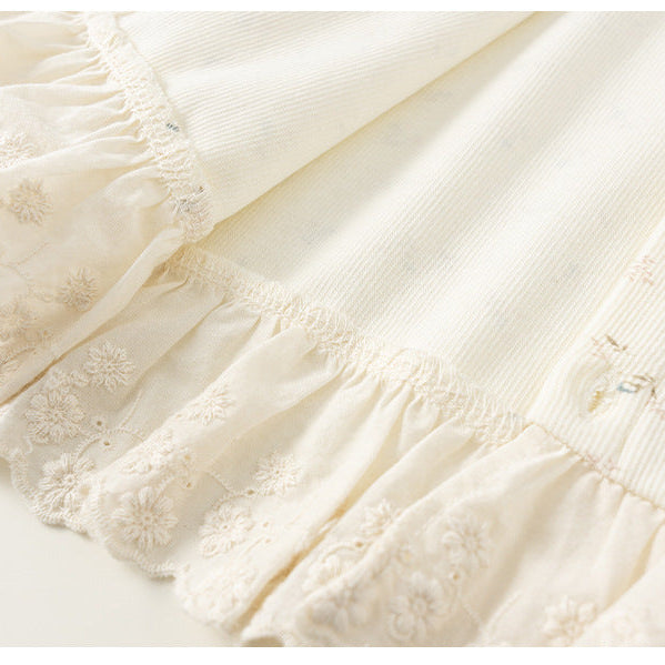 Ruffled Crew Neck Long Sleeve