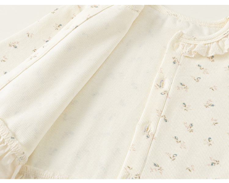 Ruffled Crew Neck Long Sleeve