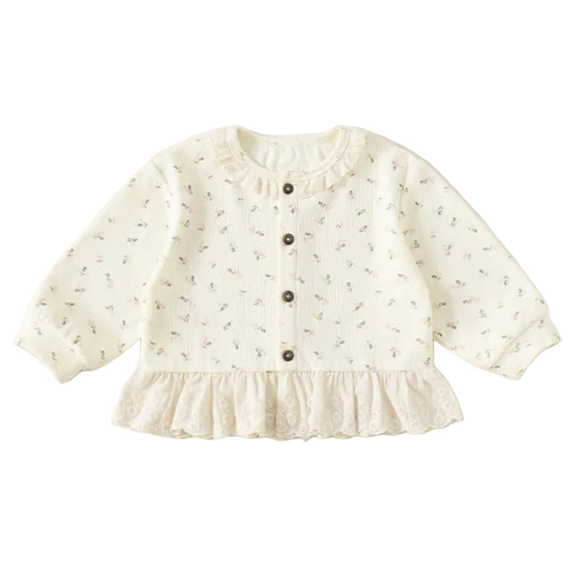 Ruffled Crew Neck Long Sleeve