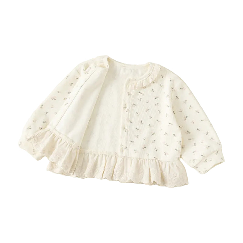 Ruffled Crew Neck Long Sleeve