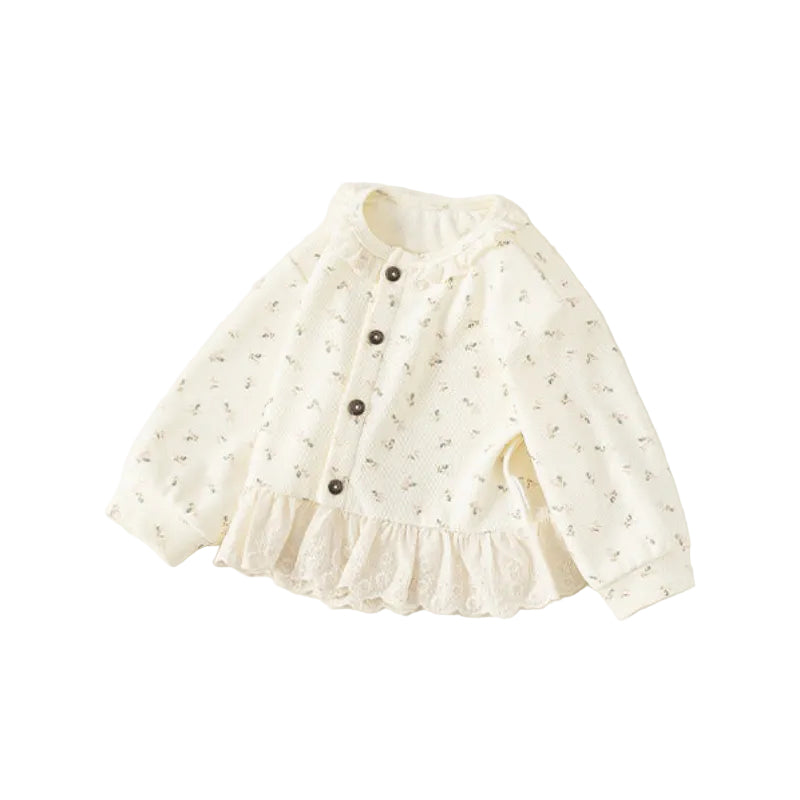 Ruffled Crew Neck Long Sleeve