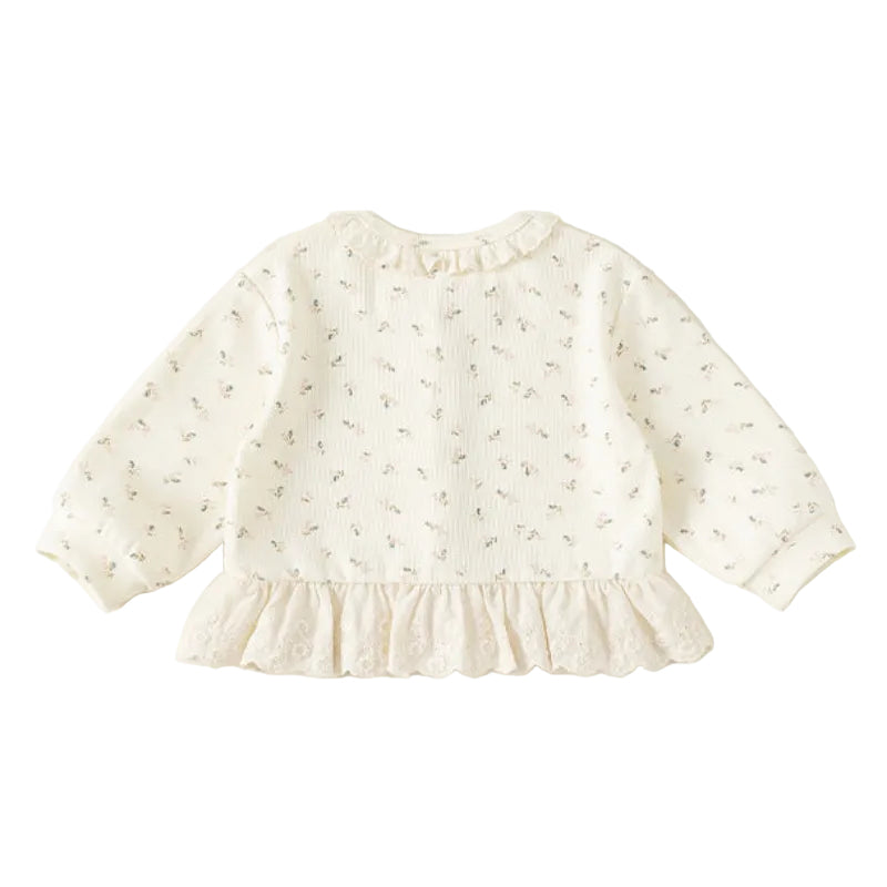 Ruffled Crew Neck Long Sleeve