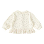 Ruffled Crew Neck Long Sleeve