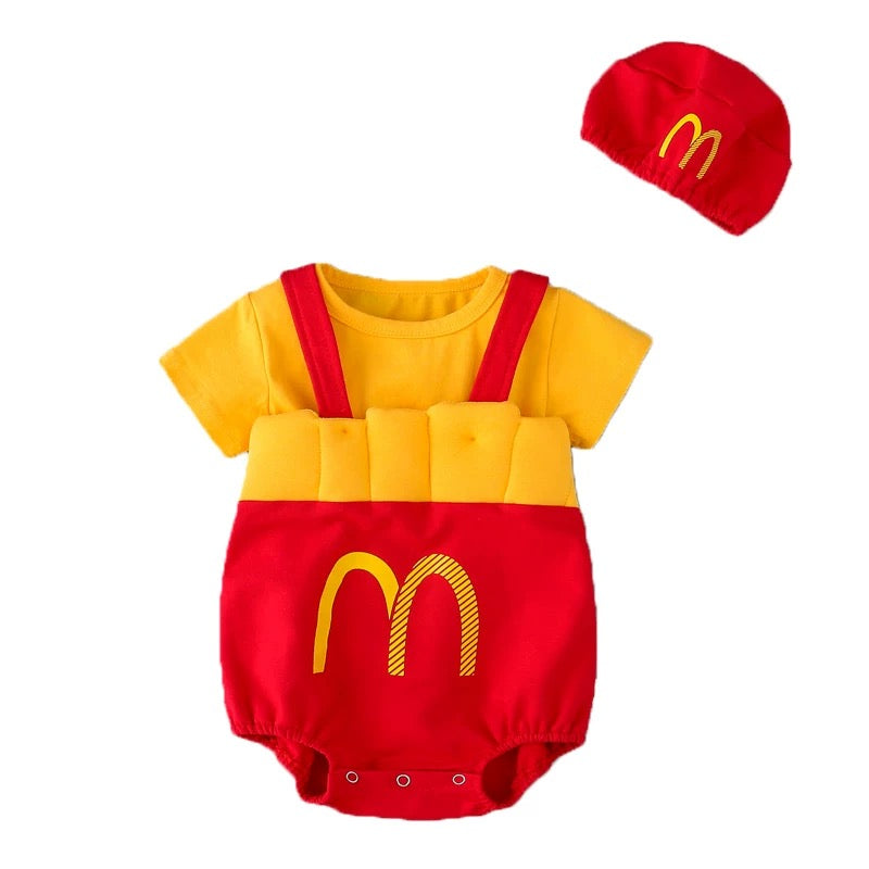 M-shaped baby bodysuit-4 set