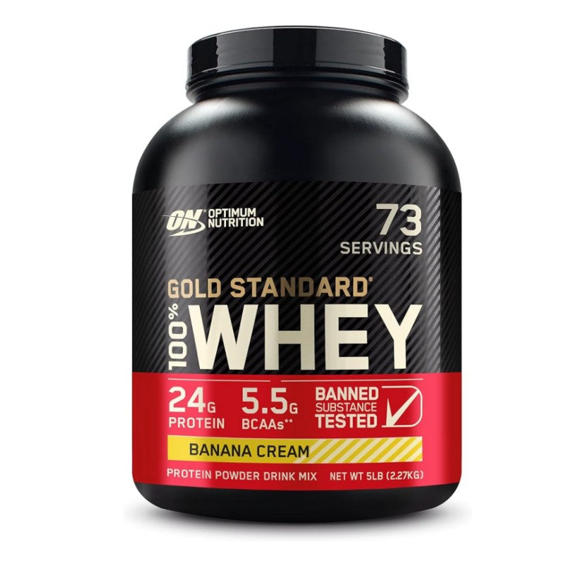 Optimum Nutrition Gold Standard 100% Whey Protein Powder, Banana Cream, 2 Pound